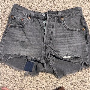 Levi’s 501 Button Fly Distressed Denim Shorts